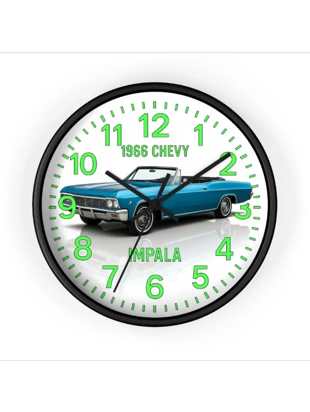 1966 Impala Chevy Chevrolet Impala Convertible Glow In The Dark Wall Clock New!